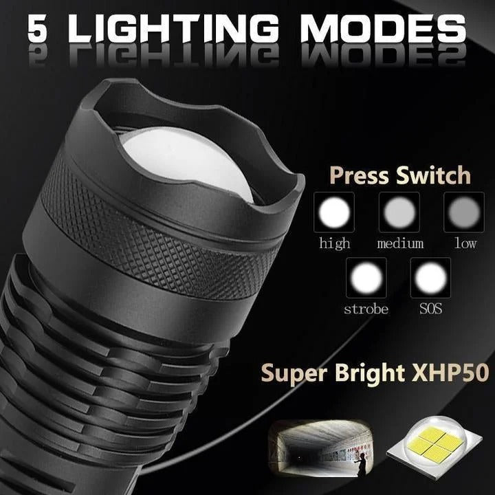 Hochleistungs-LED-Taschenlampe mit Zoomfunktion