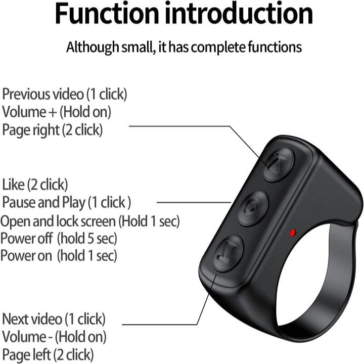 Smartphone-Fernbedienung im Ringformat mit Bluetooth-Technologie