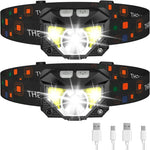 Rechargeable Headlamp with Motion Sensor, Set of 2
