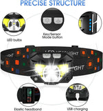 Rechargeable Headlamp with Motion Sensor, Set of 2