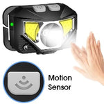 Rechargeable Headlamp with Motion Sensor, 2-Piece Set