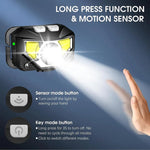 Rechargeable Headlamp with Motion Sensor, 2-Piece Set