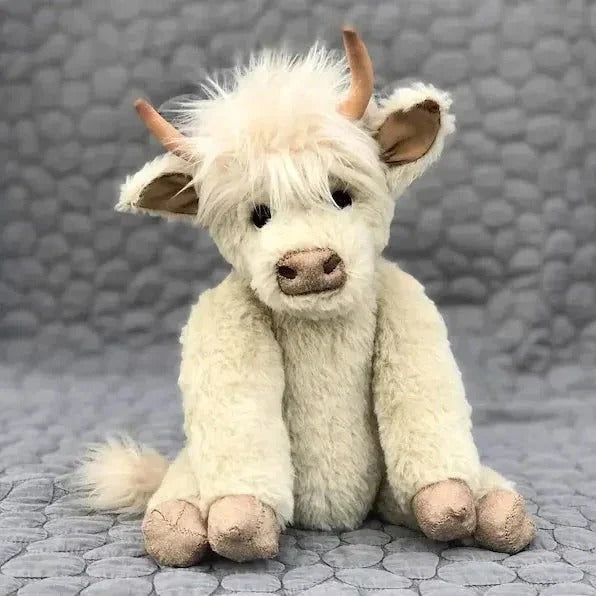 Blumige Highland-Rindfigur aus Plüsch
