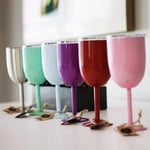 Insulated Stainless Steel Wine Tumbler with Lid