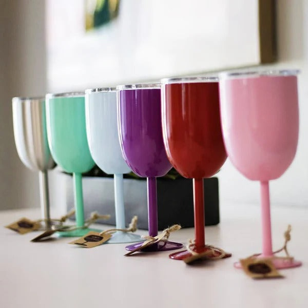 Insulated Stainless Steel Wine Tumbler with Lid