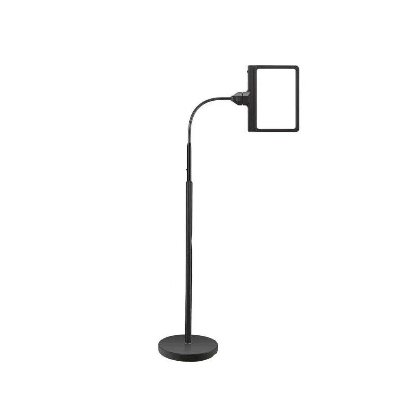 Stehlampe mit Vergrößerungsglas und LED-Beleuchtung