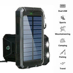 Tragbare Solar-Powerbank mit Dual-USB-Ausgängen