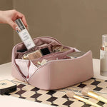 Makeup Organizer Bag with PU Surface and Wide Opening