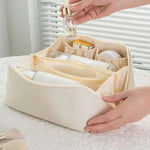 Makeup Organizer Bag with PU Surface and Wide Opening