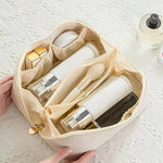 Makeup Organizer Bag with PU Surface and Wide Opening