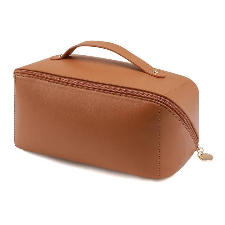 Makeup Organizer Bag with PU Surface and Wide Opening