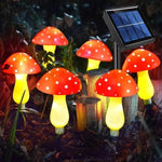 Solarbetriebene LED-Pilzlichter für den Garten mit Erdspießen