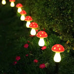 Solarbetriebene LED-Pilzlichter für den Garten mit Erdspießen