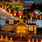 Solarbetriebene LED-Pilzlichter für den Garten mit Erdspießen