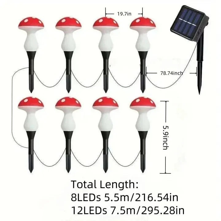 Solarbetriebene LED-Pilzlichter für den Garten mit Bodensteckern