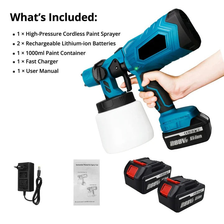 Cordless Handheld Paint Sprayer with Adjustable Spray Options