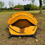 Lightweight single tent for camping with ventilation net