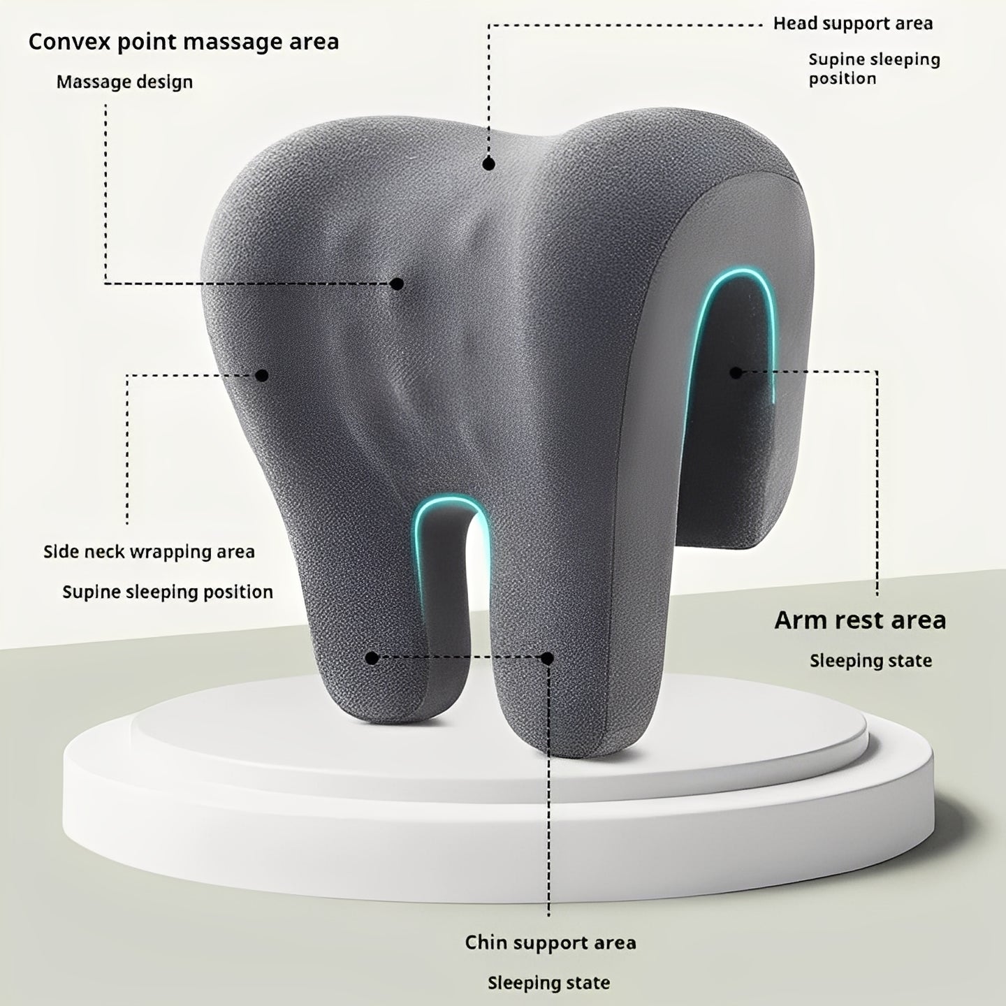 Adjustable Headrest Pillow for Office Chairs with Removable Cover