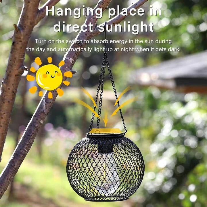 Hanging Solar-Powered Decorative Lantern with Warm LED Light