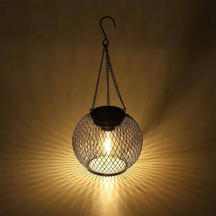 Hanging Solar-Powered Decorative Lantern with Warm LED Light