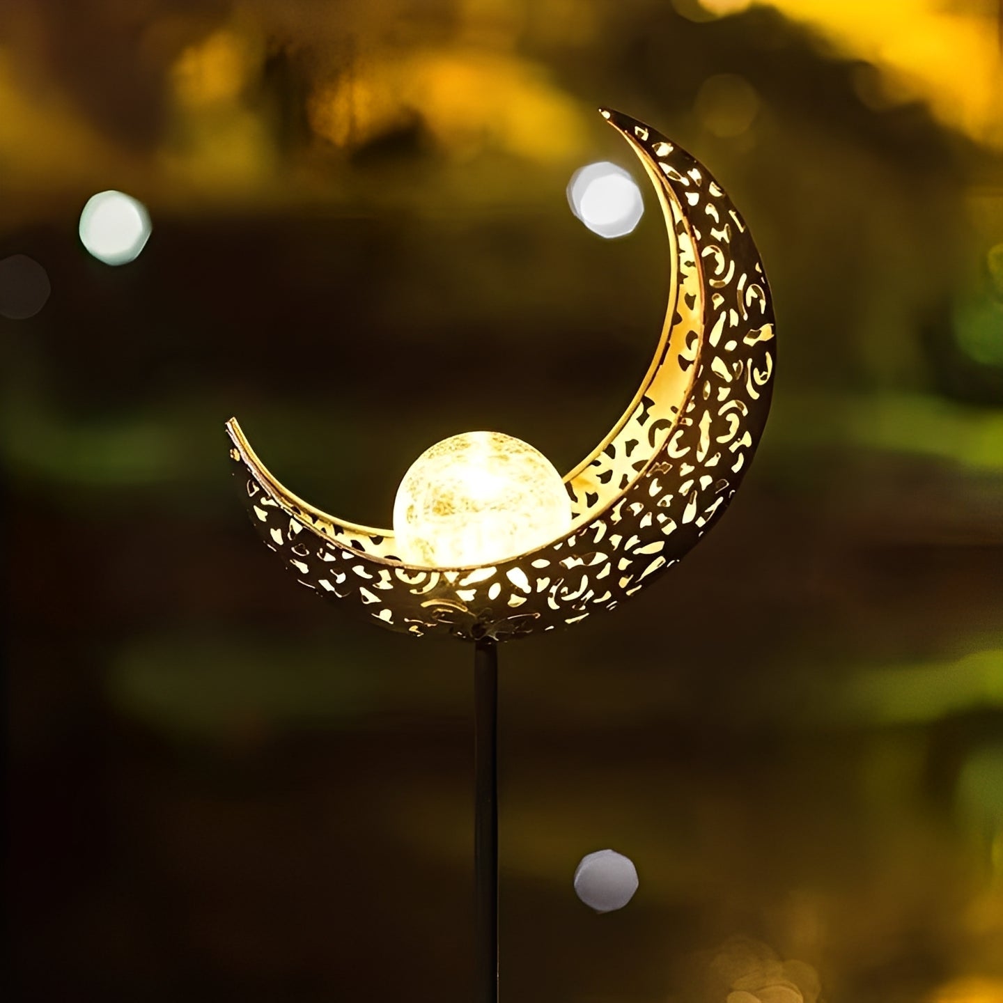 Solar-Powered Garden Light with Decorative Design