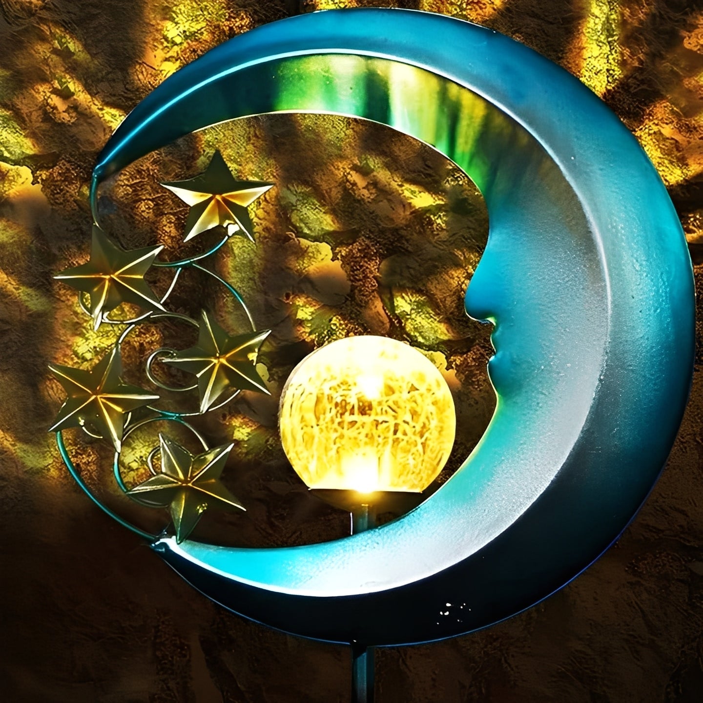 Solar-Powered Garden Light with Decorative Design