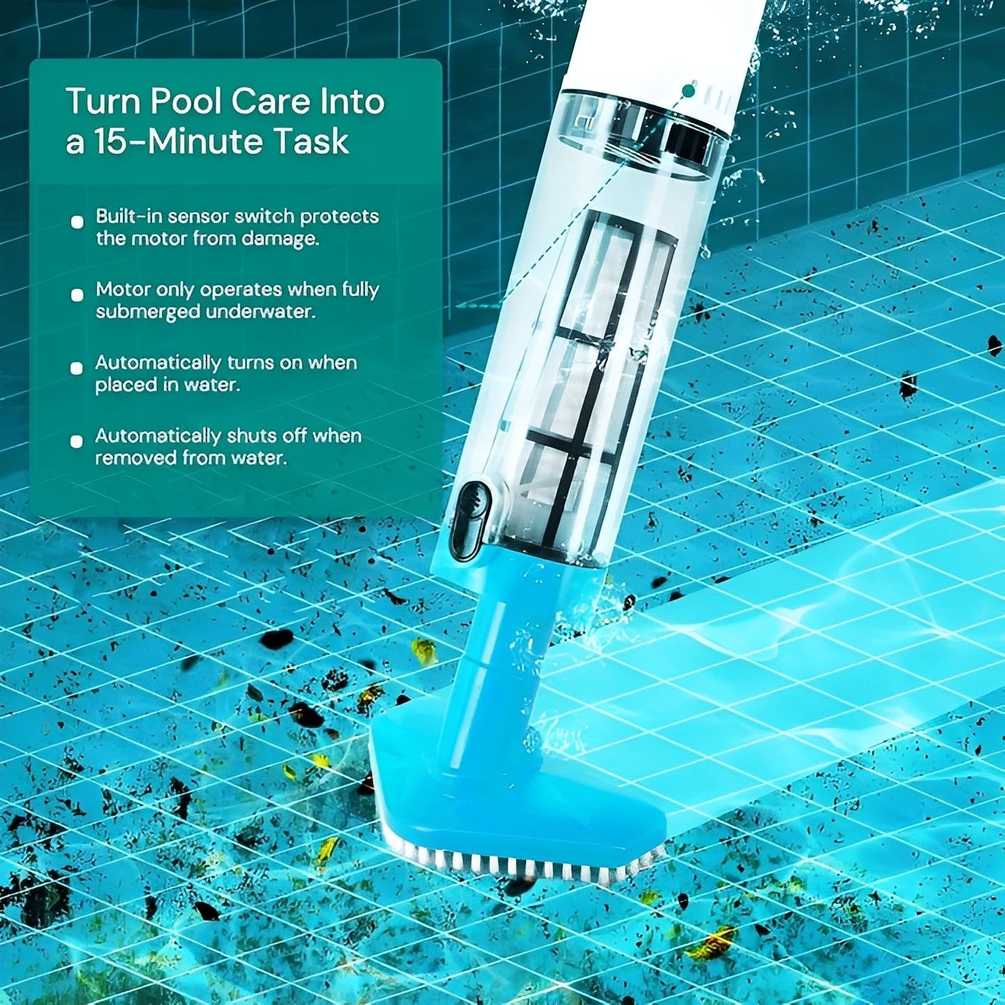 Cordless handheld pool vacuum