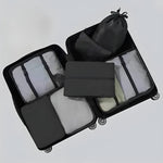 Travel organizing set of 7 bags with mesh windows