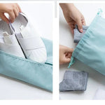 Travel organizing set of 7 bags with mesh windows
