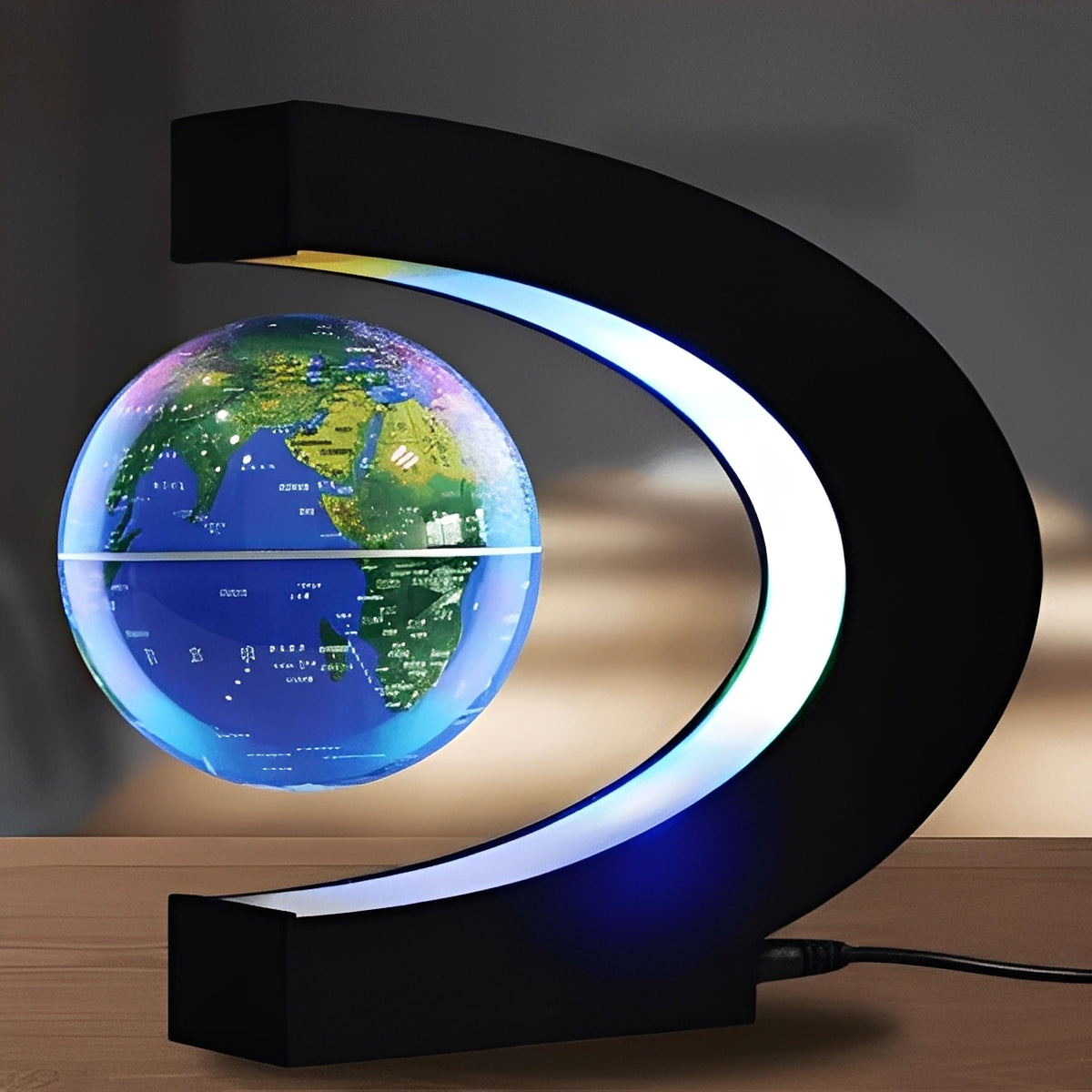 Levitating Globe with LED Lighting for Desks