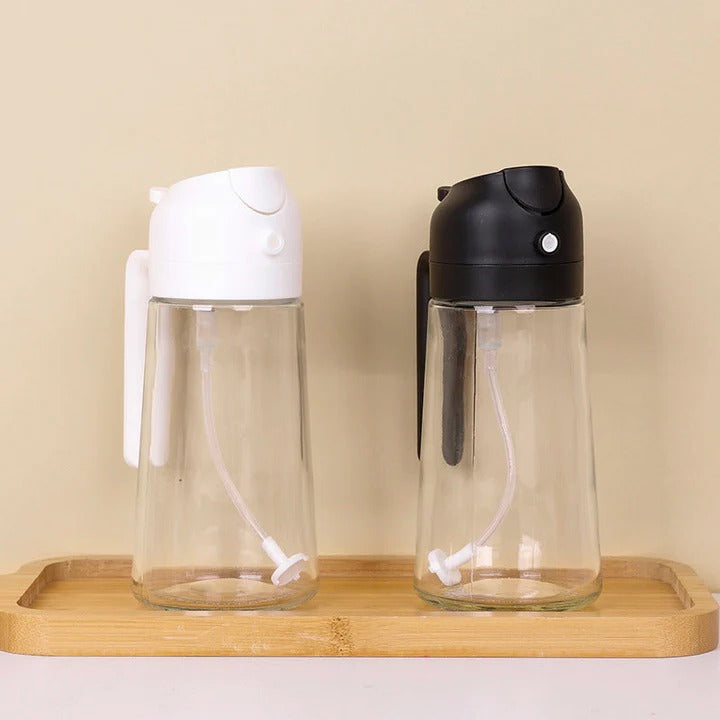 Oil dispenser with refillable spray design for the kitchen
