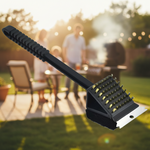 All-in-One Grillreinigungsbürste mit Stahlborsten und Schwamm