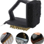 Versatile 3-in-1 Grill Cleaning Brush with Sponge and Scraper
