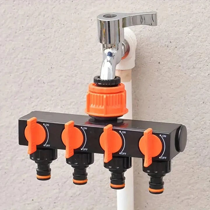 Four-Way Garden Hose Splitter