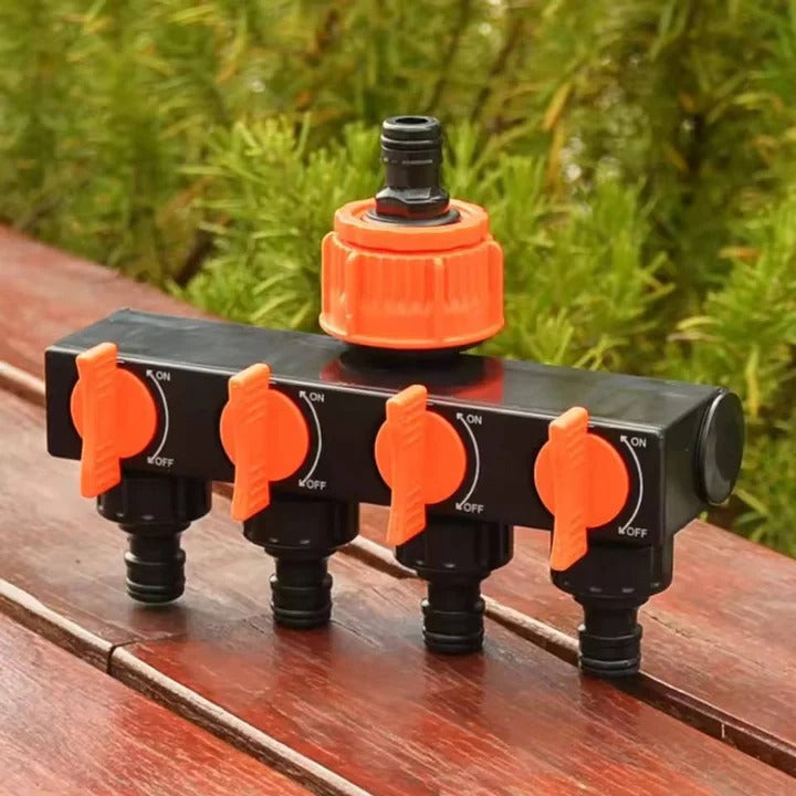 Four-Way Garden Hose Splitter
