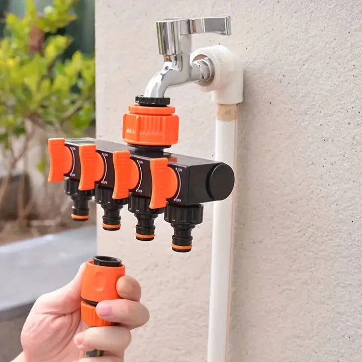 Four-Way Garden Hose Splitter