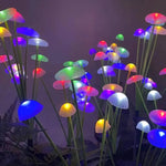 Solar-powered jellyfish lamp with color-changing LEDs