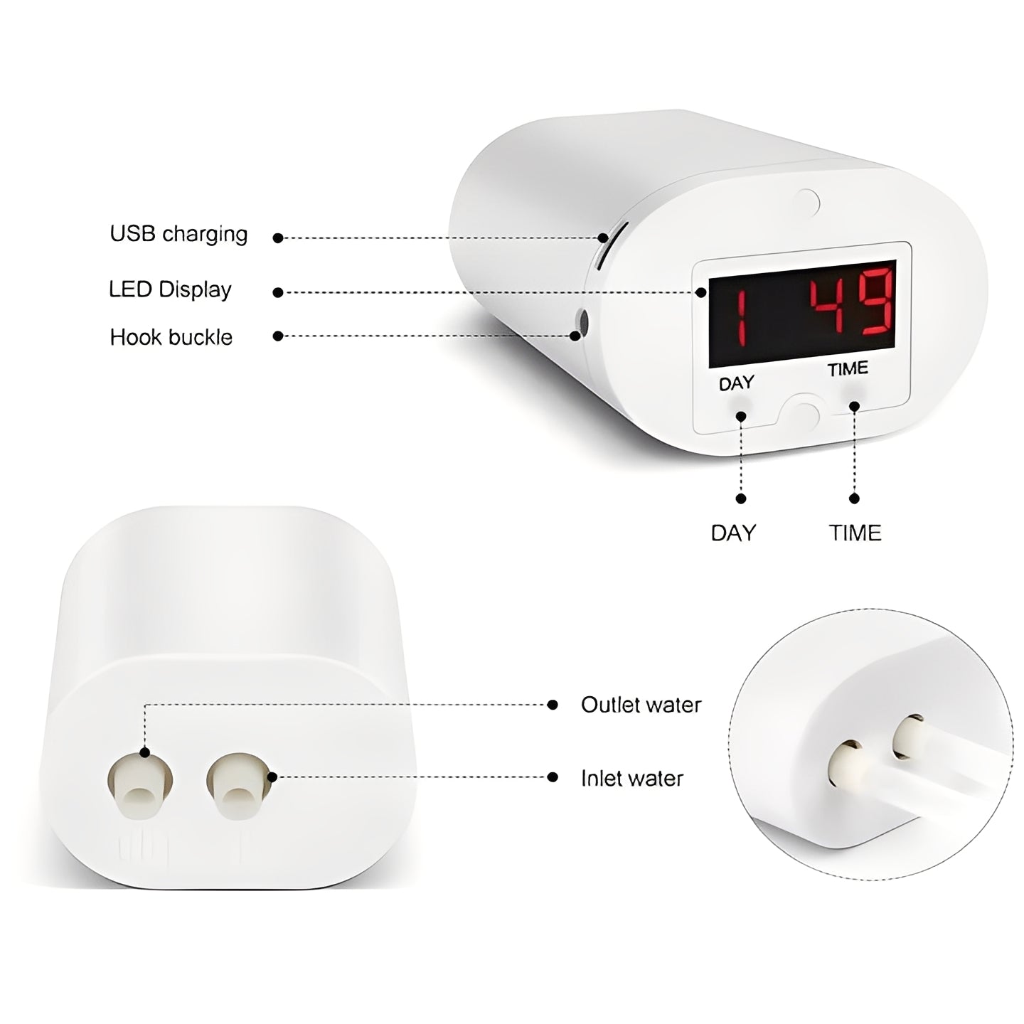Intelligente Pflanzenbewässerungspumpe mit LCD-Anzeige und USB-Ladung