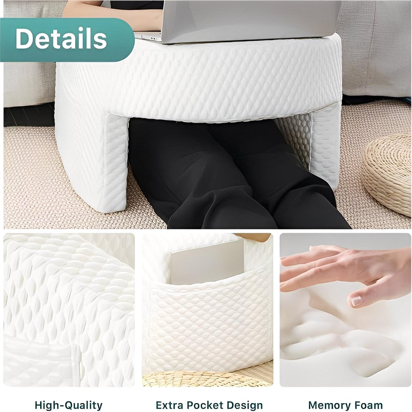 Reading Pillow with Memory Foam and Washable Cover