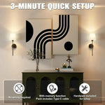 Wandlichter im kabellosen Design, 2er Set