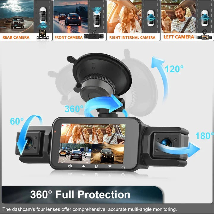 Vielseitige Auto-Kamera mit Vierfachaufnahme und WiFi