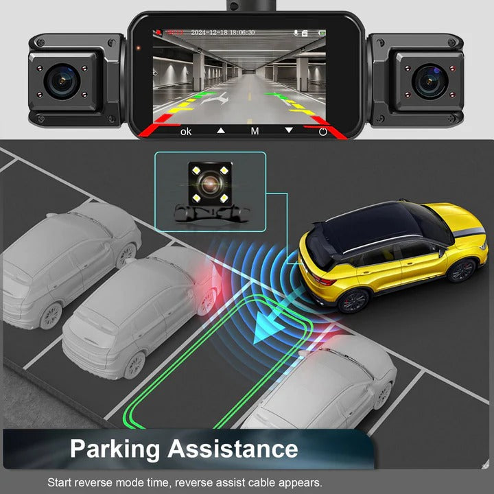 Vielseitige Dashcam mit Vier Kameras und WLAN-Funktionalität