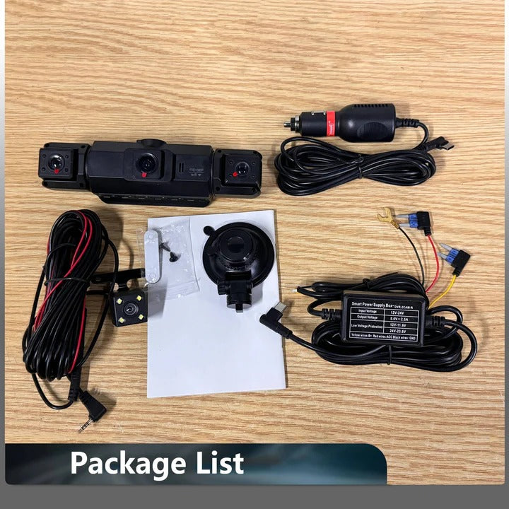 Vielseitige Dashcam mit Vier Kameras und WLAN-Funktionalität