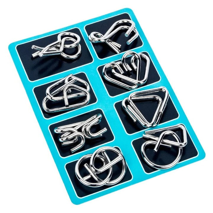 8-teiliges Metall Puzzle Set – Rätselspaß für Groß und Klein