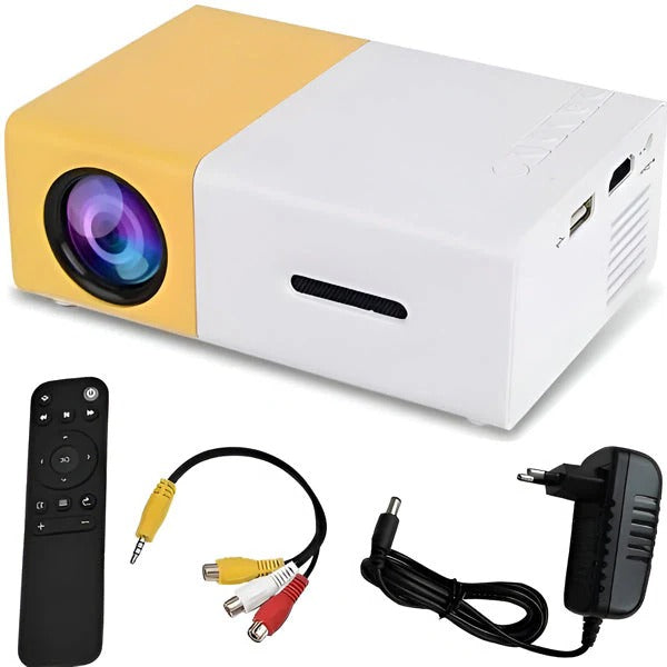 Compact projector for media playback with versatile connectivity
