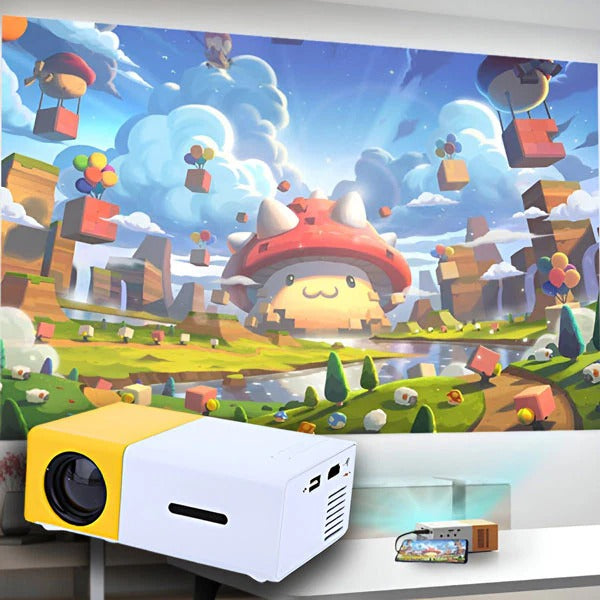 Compact projector for media playback with versatile connectivity