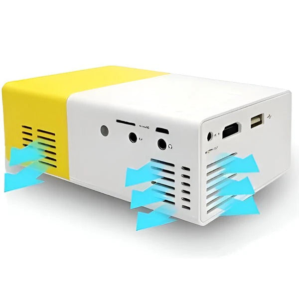 Compact projector for media playback with versatile connectivity