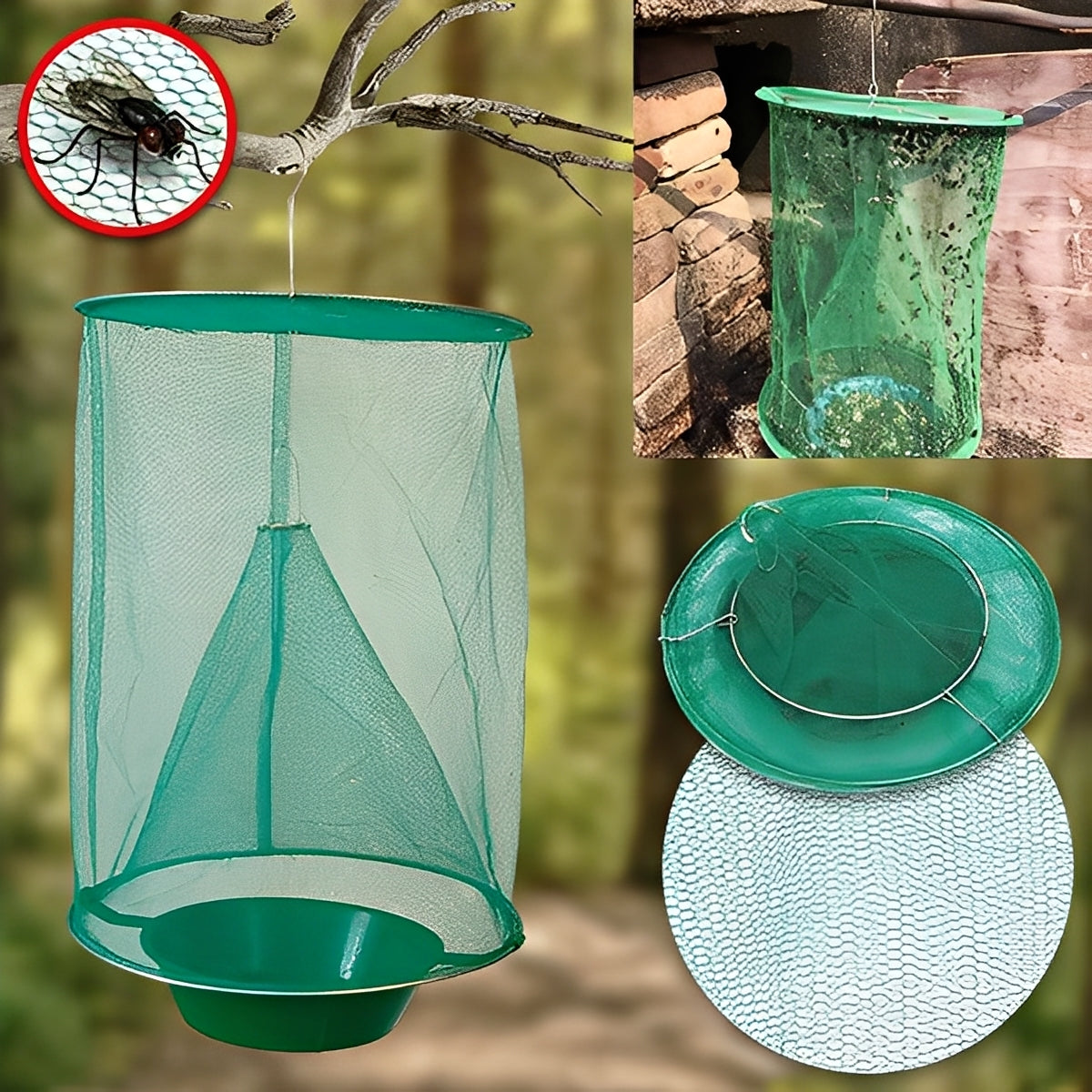 Wiederverwendbare Fliegenfalle für den Außenbereich mit waschbarem Design