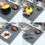 Silicone Dish Drying Mat for the Kitchen with Grooved Drain