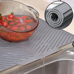 Silicone Dish Drying Mat for the Kitchen with Grooved Drain